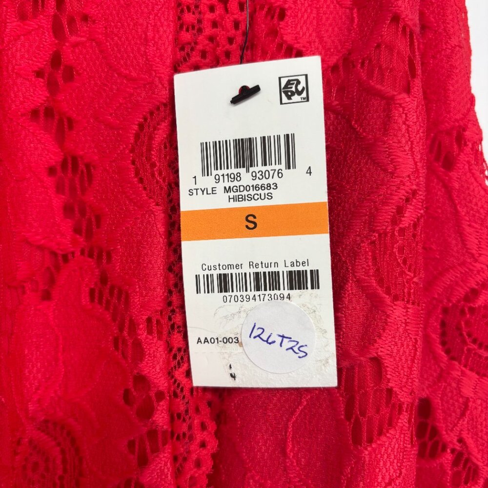 Material Girl Women's Juniors Fit & Flare Cutout Mini Lace Dress Red Size S NWT - Picture 5 of 5